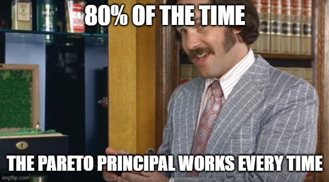 The Pareto Principal works every time meme