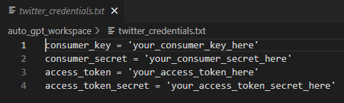 Twitter API Credentials